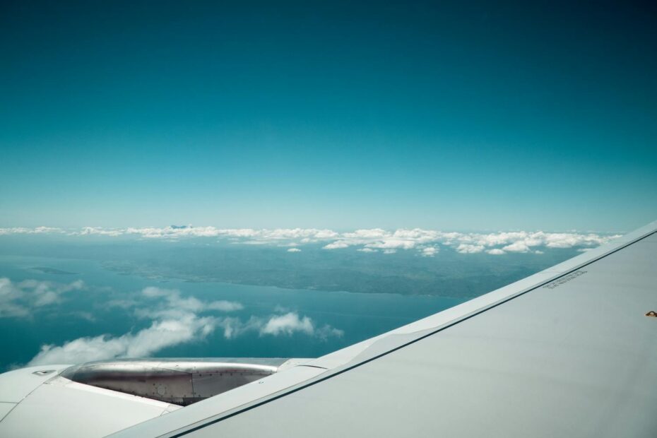 Airplane wing view